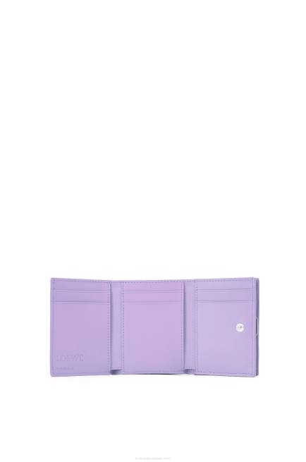 Light Mauve Anagram trifold wallet in pebble grain calfskin Loewe 84PR1235 Women