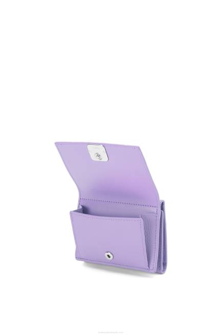 Light Mauve Anagram trifold wallet in pebble grain calfskin Loewe 84PR1235 Women