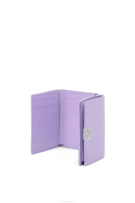 Light Mauve Anagram trifold wallet in pebble grain calfskin Loewe 84PR1235 Women