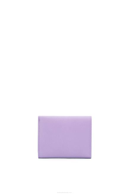 Light Mauve Anagram trifold wallet in pebble grain calfskin Loewe 84PR1235 Women