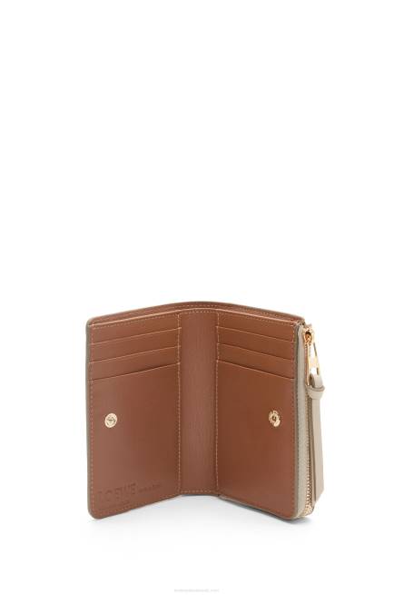 Light Oat Fish slim zip wallet in classic calfskin Loewe 84PR1302 Women