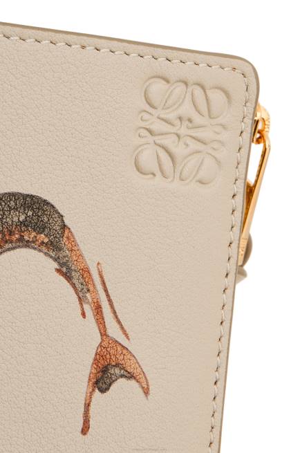 Light Oat Fish slim zip wallet in classic calfskin Loewe 84PR1302 Women