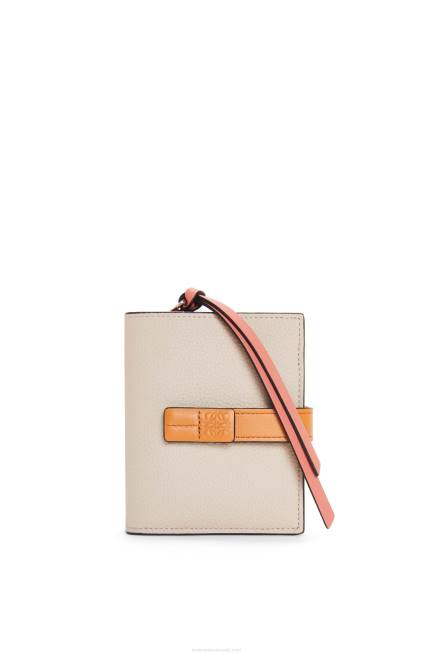 Light Oat/Honey Compact zip wallet in soft grained calfskin Loewe 84PR1222 Women