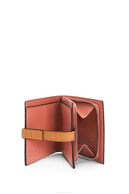 Light Oat/Honey Compact zip wallet in soft grained calfskin Loewe 84PR1222 Women