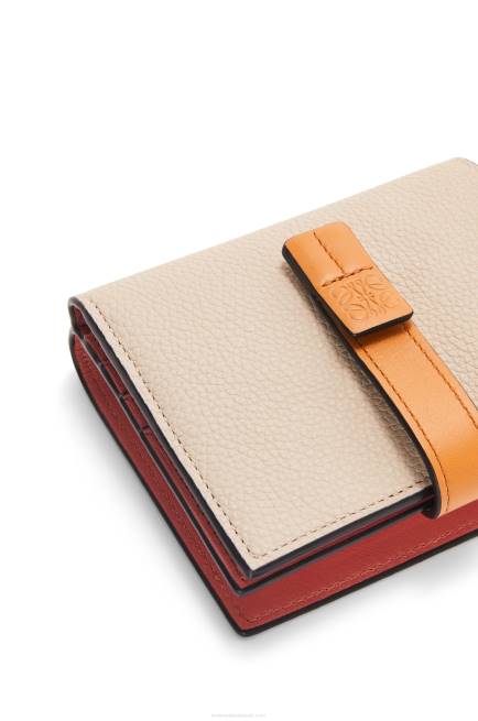 Light Oat/Honey Compact zip wallet in soft grained calfskin Loewe 84PR1222 Women