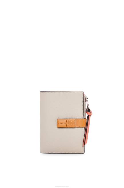 Light Oat/Honey Slim zip bifold wallet in soft grained calfskin Loewe 84PR1220 Women