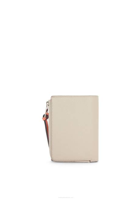 Light Oat/Honey Slim zip bifold wallet in soft grained calfskin Loewe 84PR1220 Women