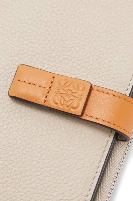 Light Oat/Honey Slim zip bifold wallet in soft grained calfskin Loewe 84PR1220 Women