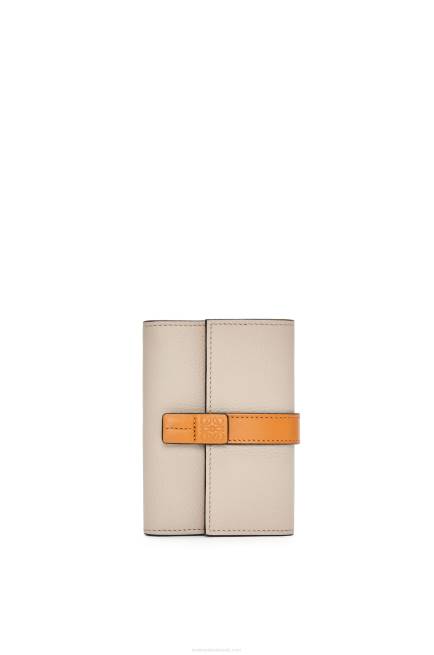 Light Oat/Honey Small vertical wallet in soft grained calfskin Loewe 84PR1221 Women