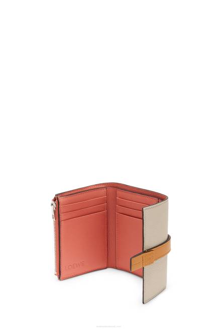 Light Oat/Honey Small vertical wallet in soft grained calfskin Loewe 84PR1221 Women