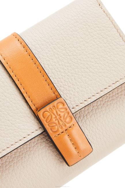 Light Oat/Honey Small vertical wallet in soft grained calfskin Loewe 84PR1221 Women