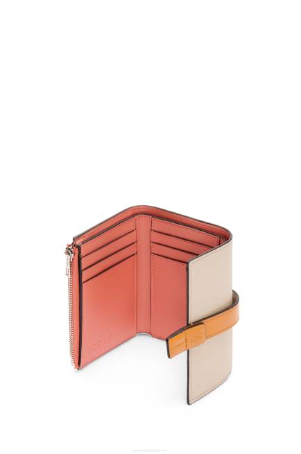 Light Oat/Honey Small vertical wallet in soft grained calfskin Loewe 84PR1221 Women