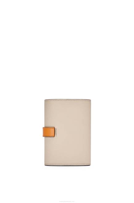 Light Oat/Honey Small vertical wallet in soft grained calfskin Loewe 84PR1221 Women