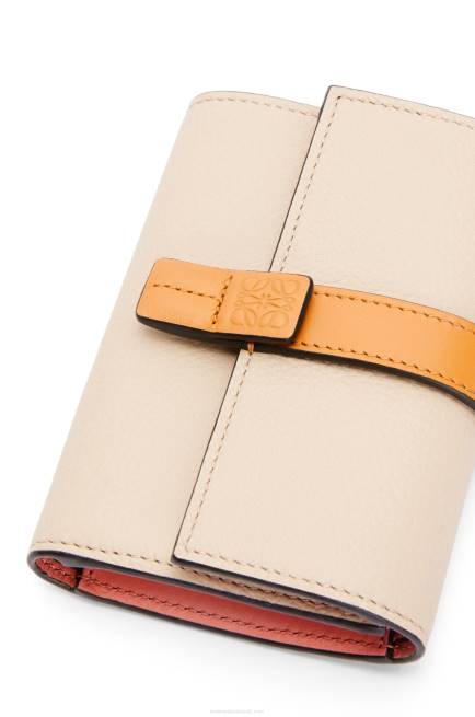 Light Oat/Honey Small vertical wallet in soft grained calfskin Loewe 84PR1221 Women