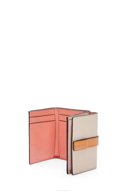 Light Oat/Honey Trifold wallet in soft grained calfskin Loewe 84PR1219 Women