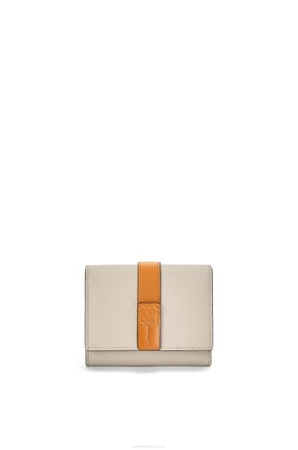 Light Oat/Honey Trifold wallet in soft grained calfskin Loewe 84PR1315 Women