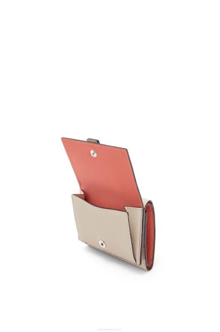 Light Oat/Honey Trifold wallet in soft grained calfskin Loewe 84PR1315 Women