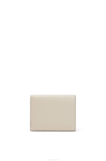 Light Oat/Honey Trifold wallet in soft grained calfskin Loewe 84PR1315 Women