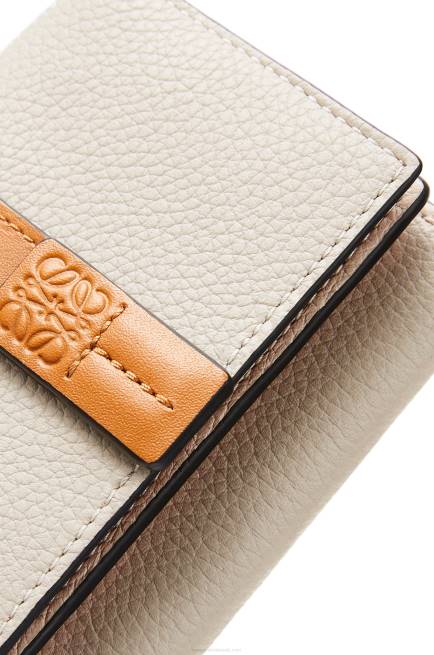 Light Oat/Honey Trifold wallet in soft grained calfskin Loewe 84PR1315 Women