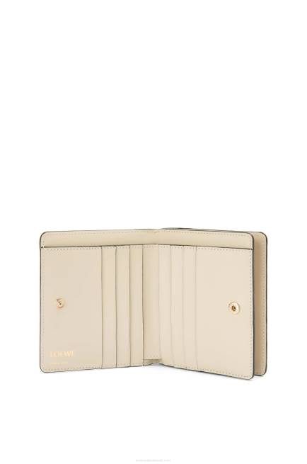 Light Oat Repeat compact zip wallet in embossed silk calfskin Loewe 84PR1272 Women