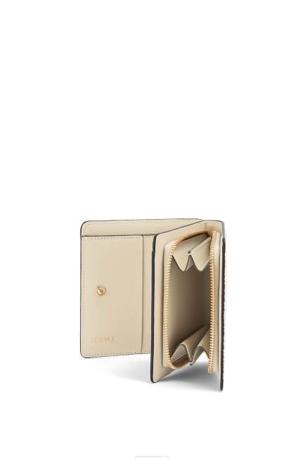 Light Oat Repeat compact zip wallet in embossed silk calfskin Loewe 84PR1272 Women