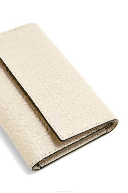 Light Oat Repeat small vertical wallet in embossed silk calfskin Loewe 84PR1273 Women