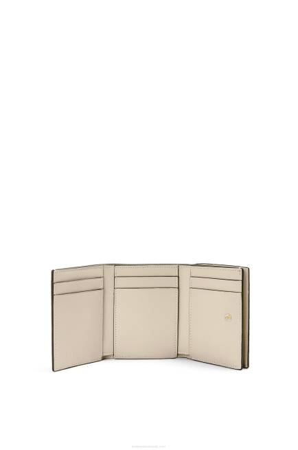 Light Oat Repeat trifold wallet in embossed silk calfskin Loewe 84PR1271 Women
