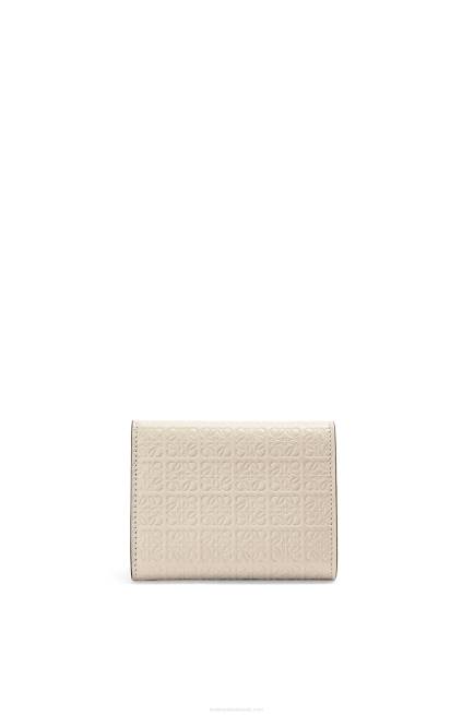 Light Oat Repeat trifold wallet in embossed silk calfskin Loewe 84PR1271 Women