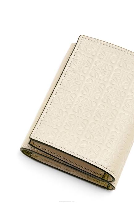 Light Oat Repeat trifold wallet in embossed silk calfskin Loewe 84PR1271 Women