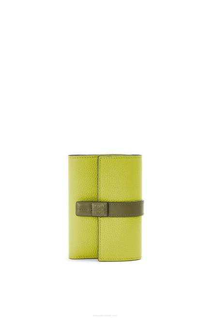 Lime Yellow/Avocado Green Small vertical wallet in soft grained calfskin Loewe 84PR1310 Women