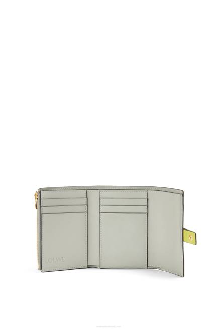 Lime Yellow/Avocado Green Small vertical wallet in soft grained calfskin Loewe 84PR1310 Women