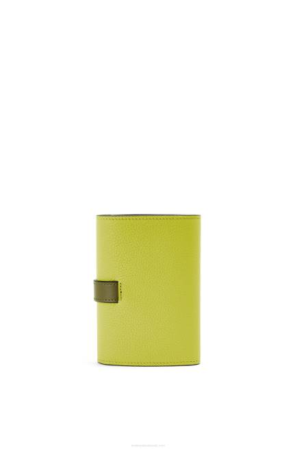 Lime Yellow/Avocado Green Small vertical wallet in soft grained calfskin Loewe 84PR1310 Women