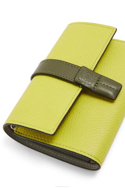 Lime Yellow/Avocado Green Small vertical wallet in soft grained calfskin Loewe 84PR1310 Women