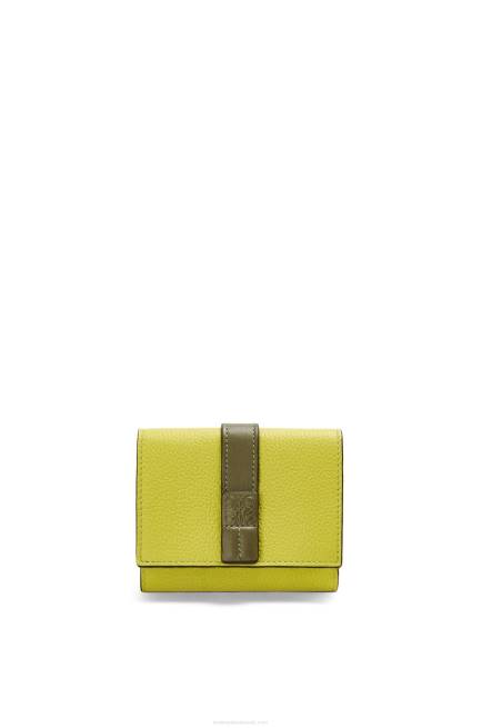 Lime Yellow/Avocado Green Trifold wallet in soft grained calfskin Loewe 84PR1311 Women