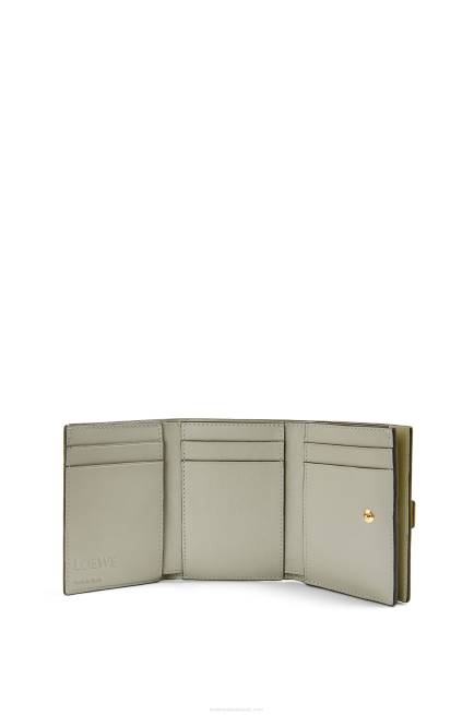 Lime Yellow/Avocado Green Trifold wallet in soft grained calfskin Loewe 84PR1311 Women