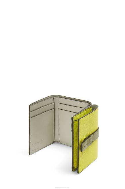 Lime Yellow/Avocado Green Trifold wallet in soft grained calfskin Loewe 84PR1311 Women