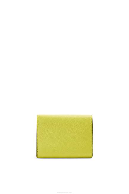 Lime Yellow/Avocado Green Trifold wallet in soft grained calfskin Loewe 84PR1311 Women