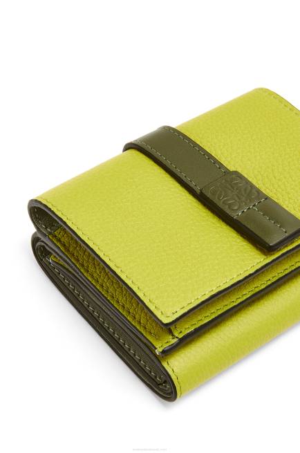 Lime Yellow/Avocado Green Trifold wallet in soft grained calfskin Loewe 84PR1311 Women