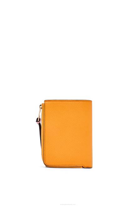 Mandarin/Coral Reef Slim zip bifold wallet in soft grained calfskin Loewe 84PR1299 Women