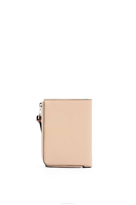 Nude/Citronelle Slim zip bifold wallet in soft grained calfskin Loewe 84PR1298 Women