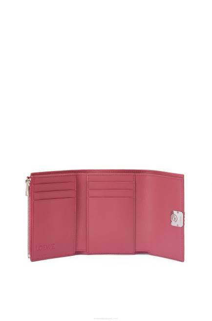 Plumrose Anagram small vertical wallet in pebble grain calfskin Loewe 84PR1240 Women