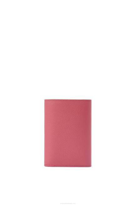 Plumrose Anagram small vertical wallet in pebble grain calfskin Loewe 84PR1240 Women
