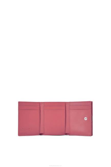 Plumrose Anagram trifold wallet in pebble grain calfskin Loewe 84PR1238 Women