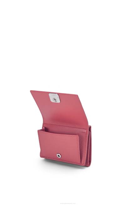 Plumrose Anagram trifold wallet in pebble grain calfskin Loewe 84PR1238 Women