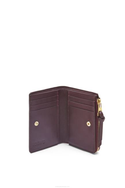 Prune Octopus slim zip wallet in classic calfskin Loewe 84PR1303 Women