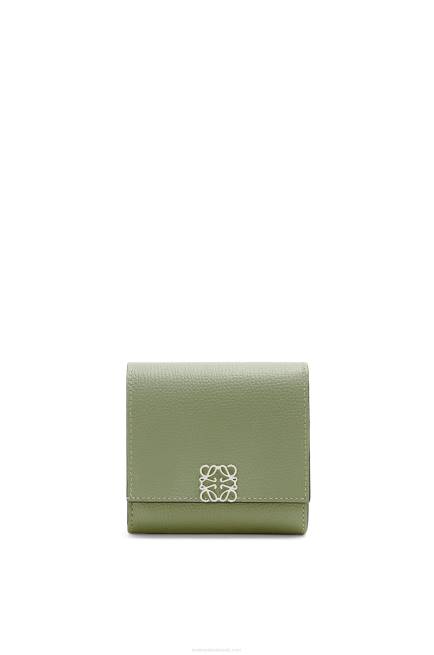 Rosemary Anagram compact flap wallet in pebble grain calfskin Loewe 84PR1248 Women