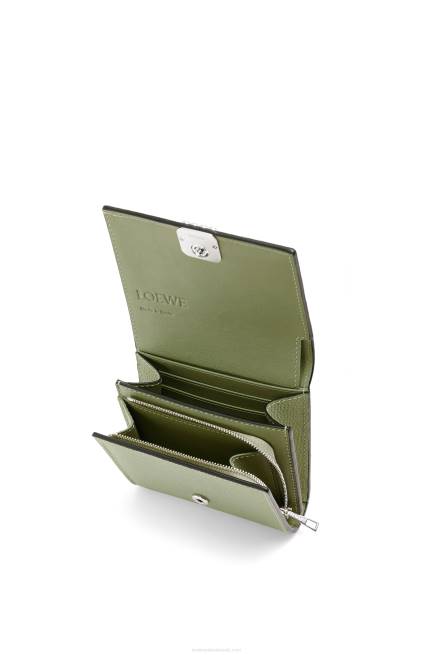 Rosemary Anagram compact flap wallet in pebble grain calfskin Loewe 84PR1248 Women