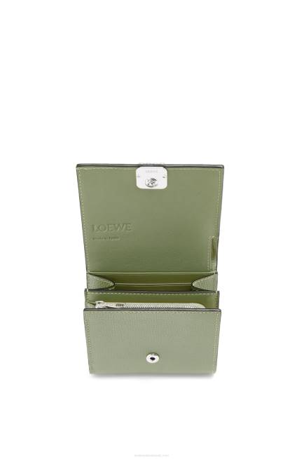 Rosemary Anagram compact flap wallet in pebble grain calfskin Loewe 84PR1248 Women