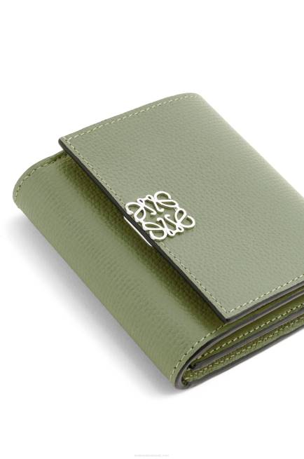 Rosemary Anagram compact flap wallet in pebble grain calfskin Loewe 84PR1248 Women