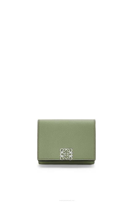 Rosemary Anagram trifold wallet in pebble grain calfskin Loewe 84PR1247 Women